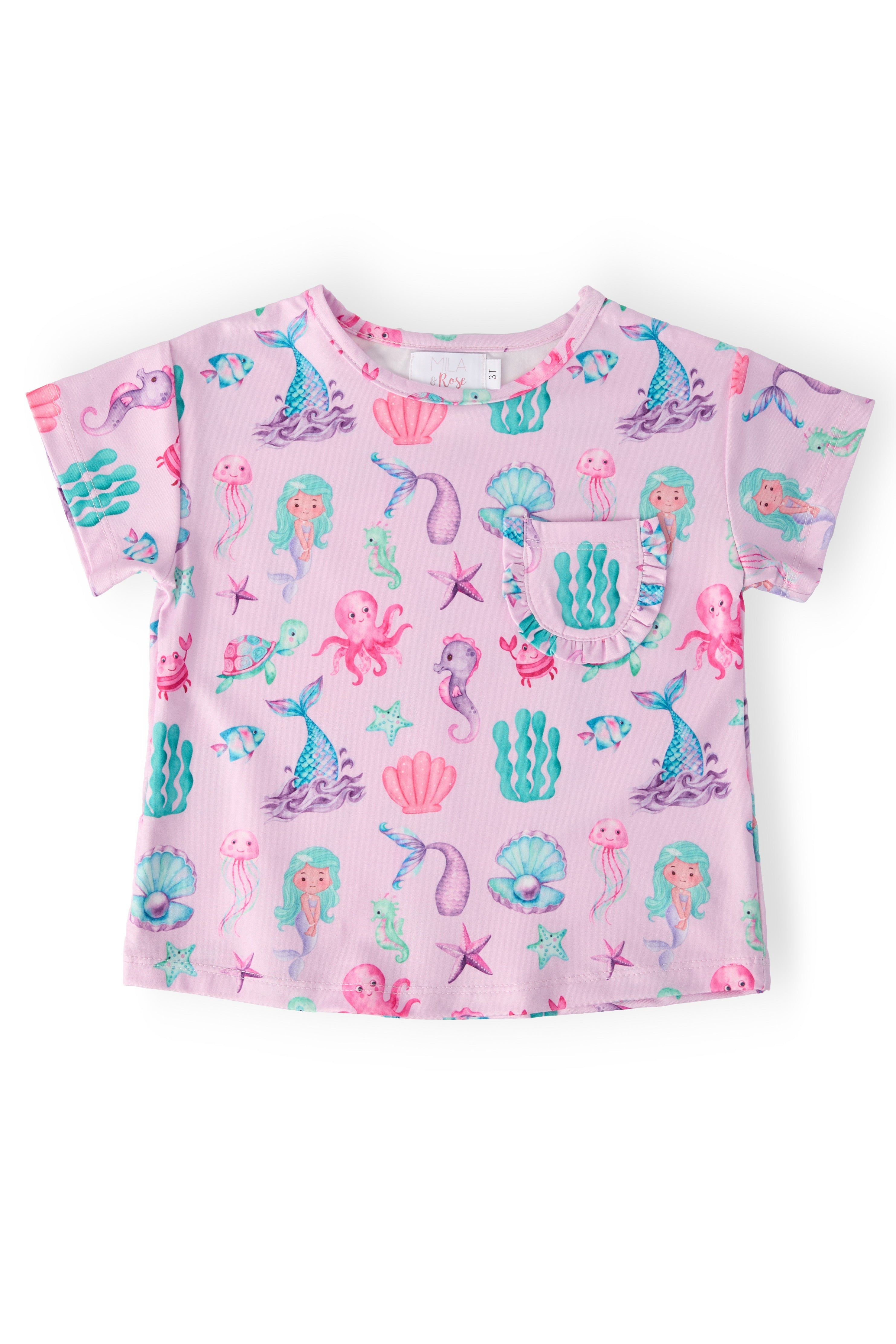 Under the Sea Ruffle Pocket Tee - Bexa Boutique