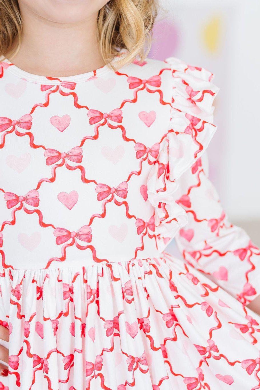 Lovebug 3/4 Sleeve Ruffle Twirl Dress - Bexa Boutique
