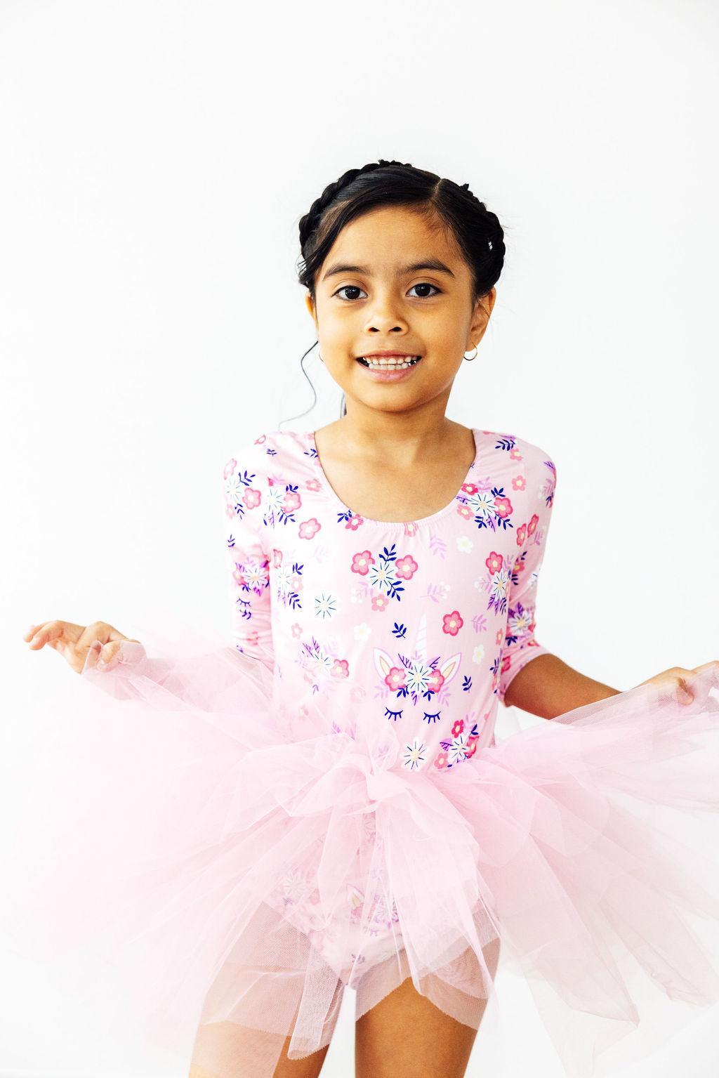Retro Daydream 3/4 Sleeve Tutu Leotard - Bexa Boutique