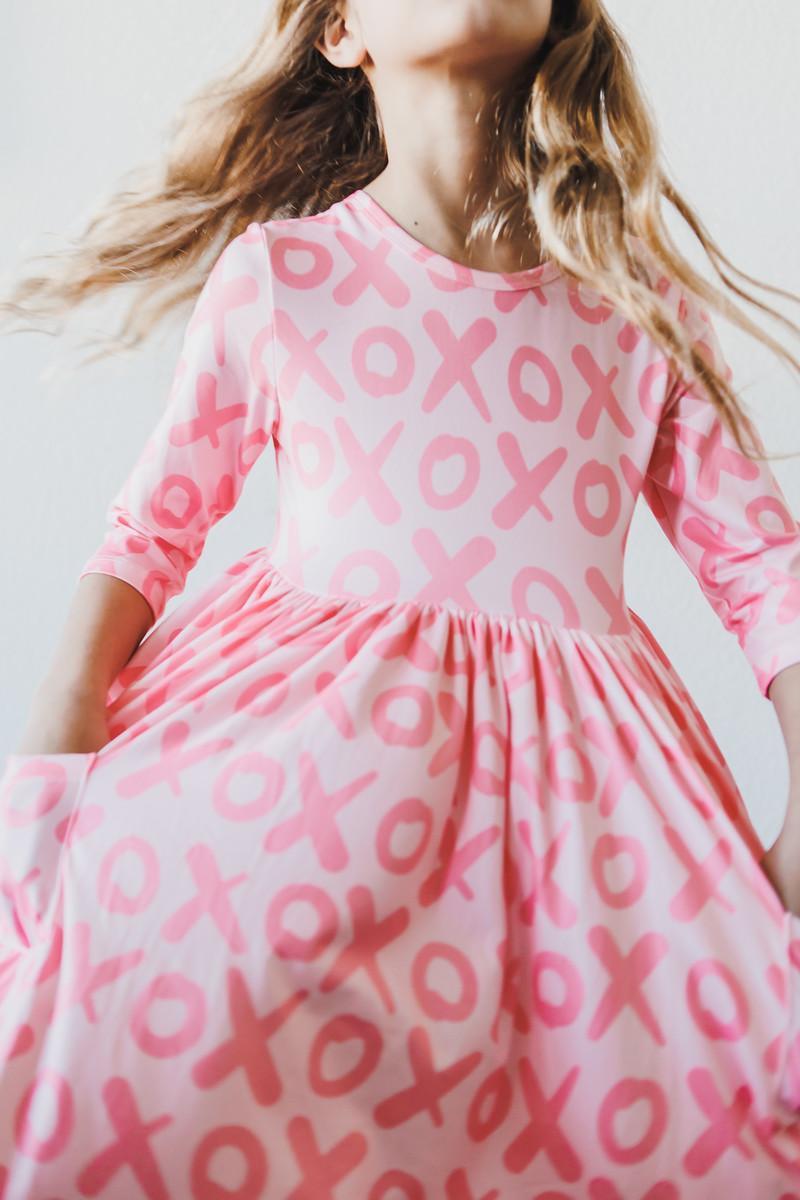 XOXO 3/4 Sleeve Pocket Twirl Dress - Bexa Boutique