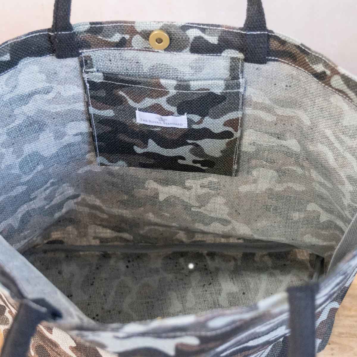 Camo Tote Bag Gray/Black 20x14x6 - Bexa Boutique
