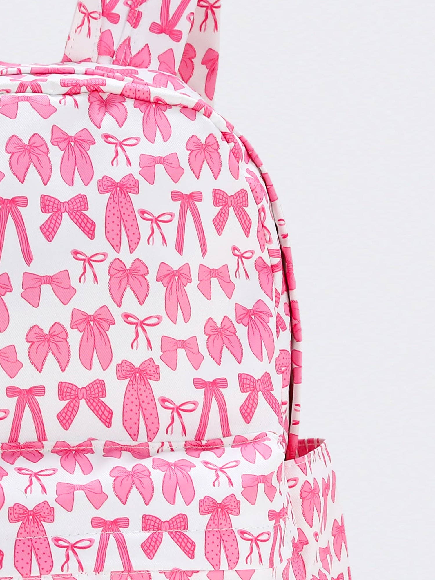 Bow Print Girls Canvas Backpack