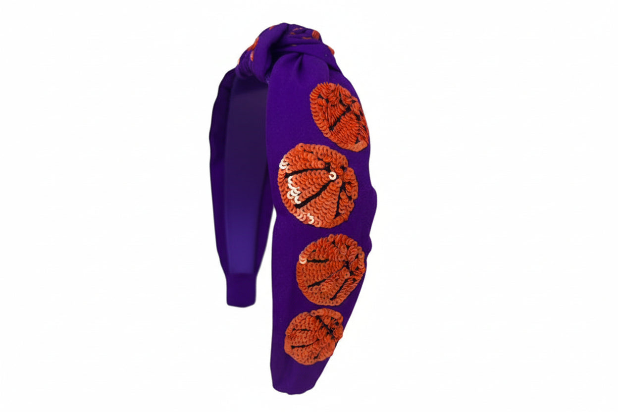 Headband Knot - Basketball - Purple - Bexa Boutique