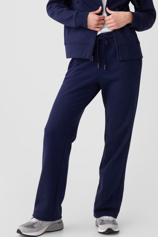Solid Fleece-Lined Drawstring Waist Pants - Black - Bexa Boutique