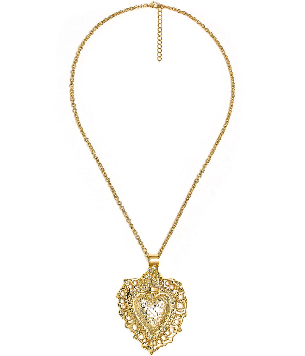 Bleeding Heart Charm Necklace - 18k Plated Necklace - Bexa Boutique
