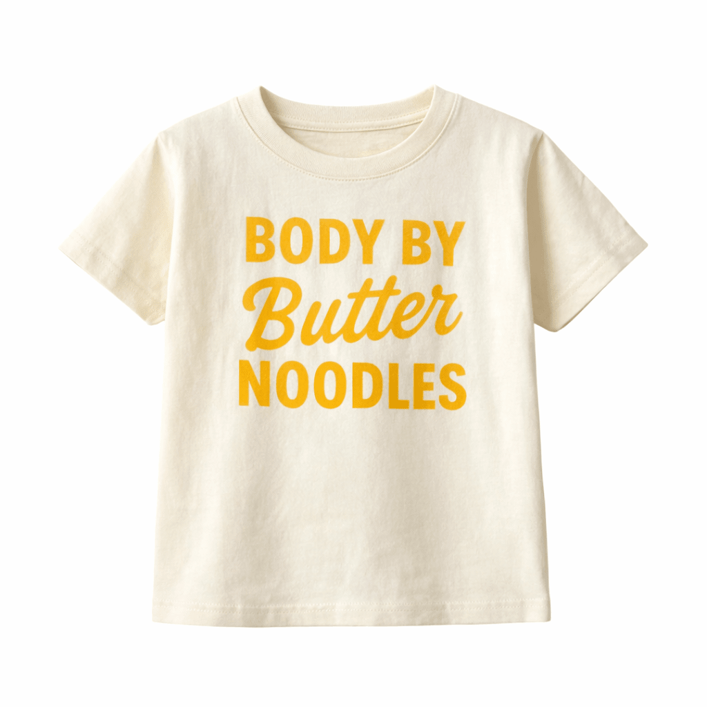 Body By Butter Noodles Kids Shirt, Pasta Lover Tee - Bexa Boutique