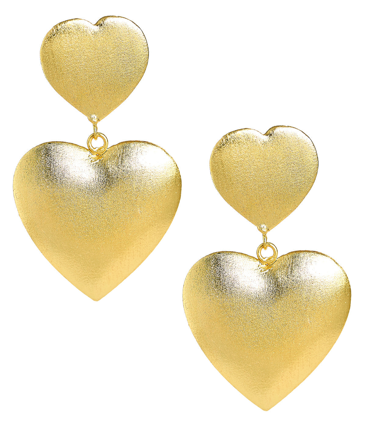 Scout - Brushed Gold Heart Earring- 18k Gold Plated - Bexa Boutique