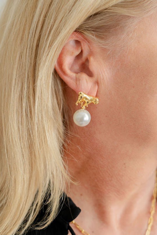Bulldog Drop Stud Earring - 18k Gold Plated - Bexa Boutique