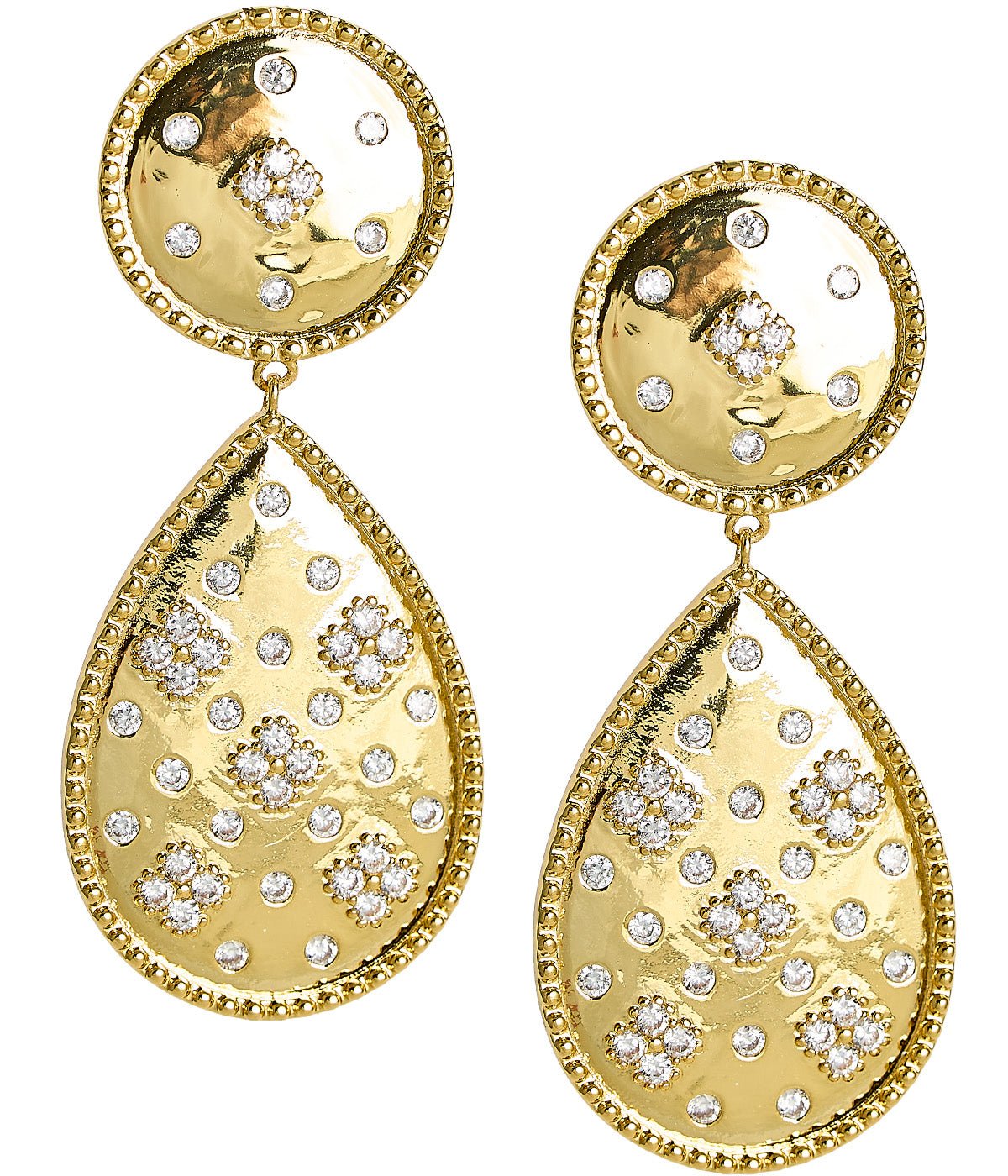 Celeste Earring - Gold and Rhinestone - 18k Gold Plated - Bexa Boutique