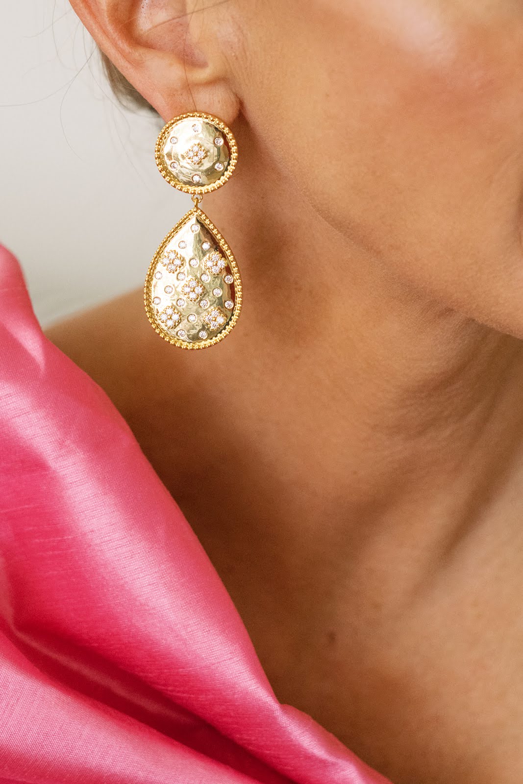 Celeste Earring - Gold and Rhinestone - 18k Gold Plated - Bexa Boutique