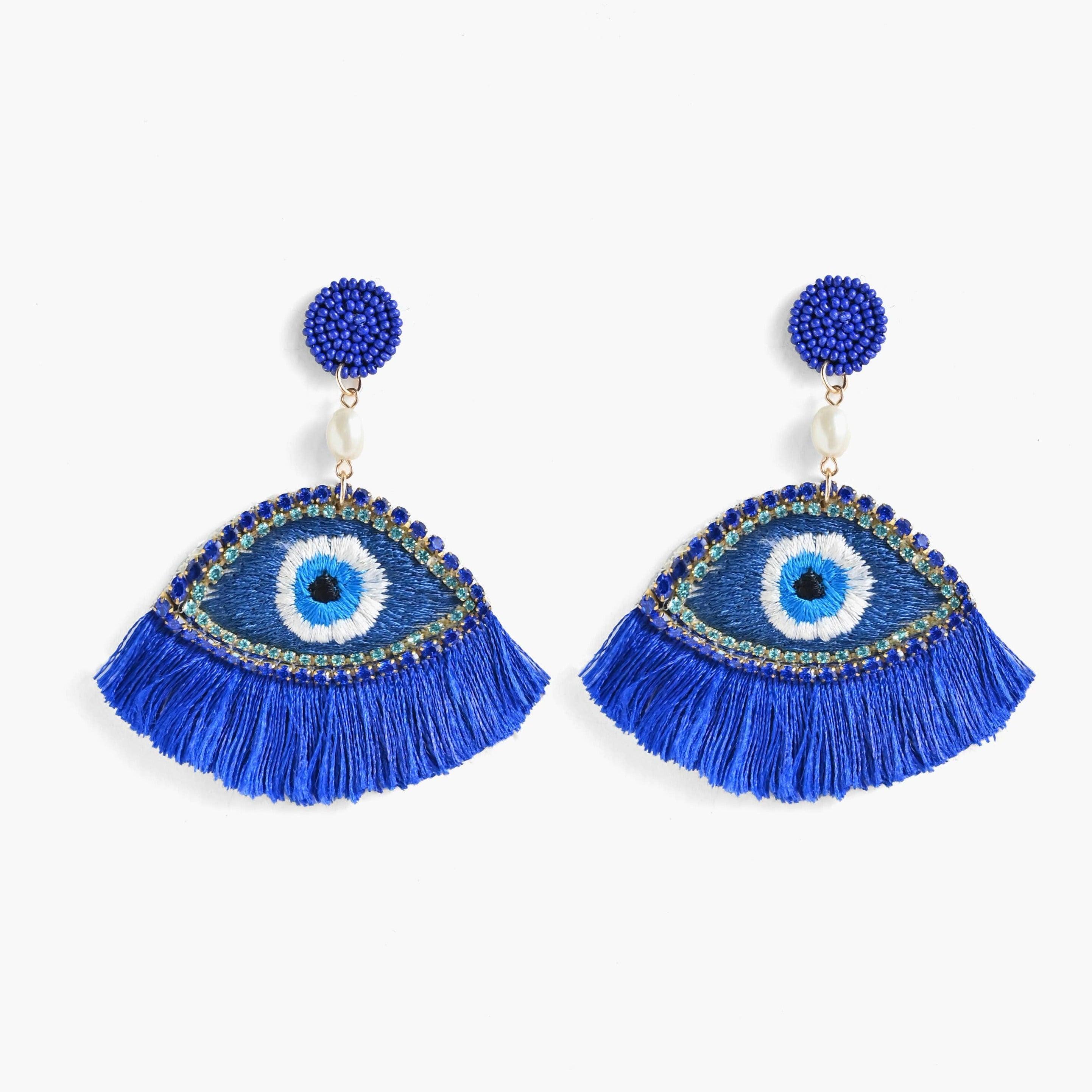 America & Beyond - Forever Greece Evil Eye Beaded Earrings - Bexa Boutique