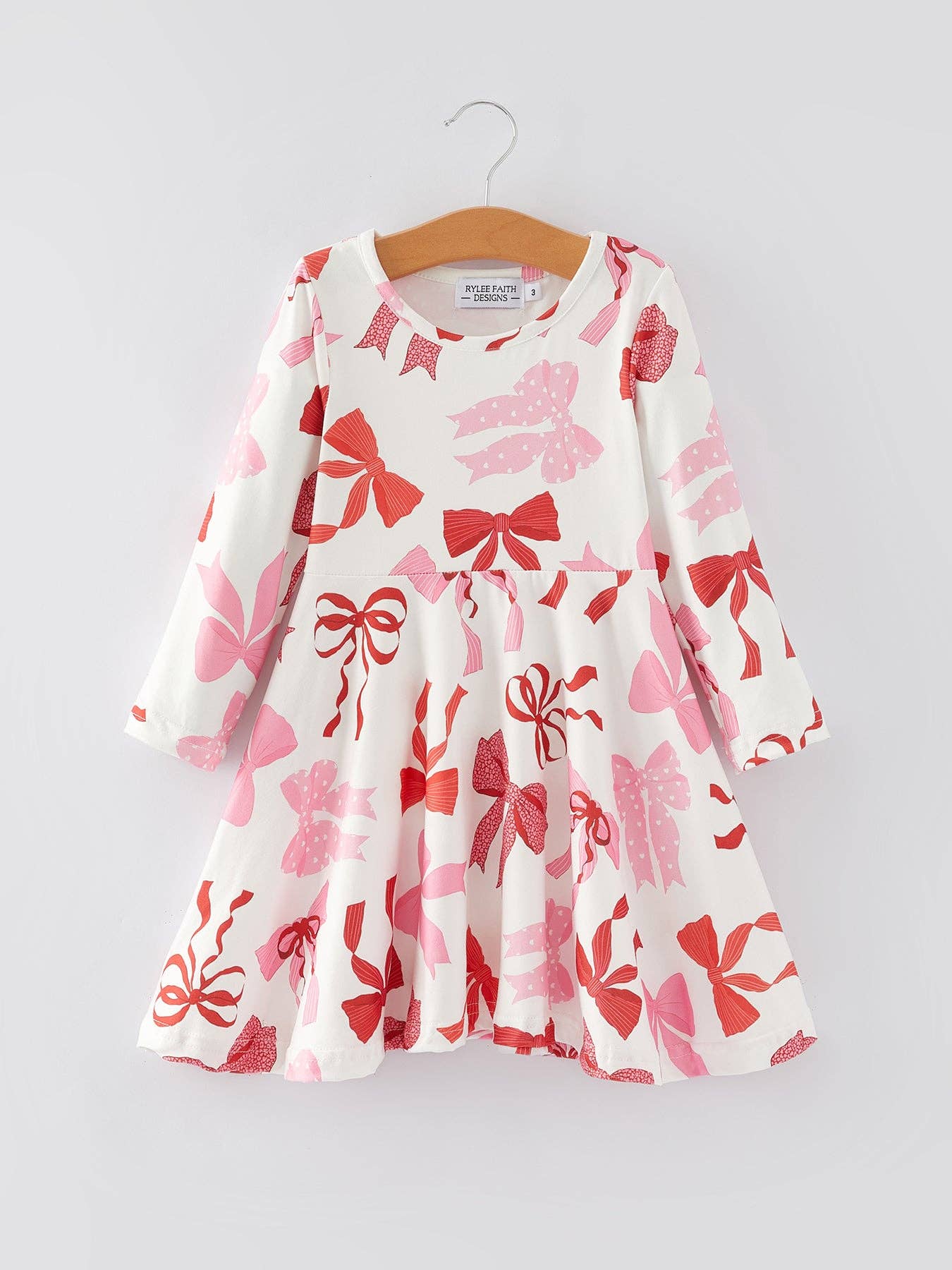 Spring and Summer Girls' Pink Bow Print Dress - Bexa Boutique