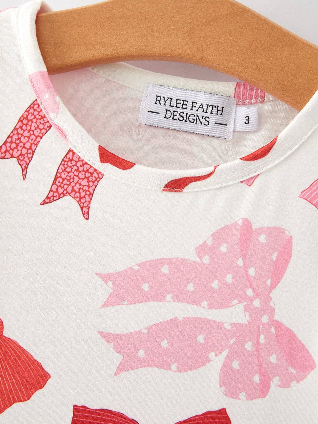Spring and Summer Girls' Pink Bow Print Dress - Bexa Boutique