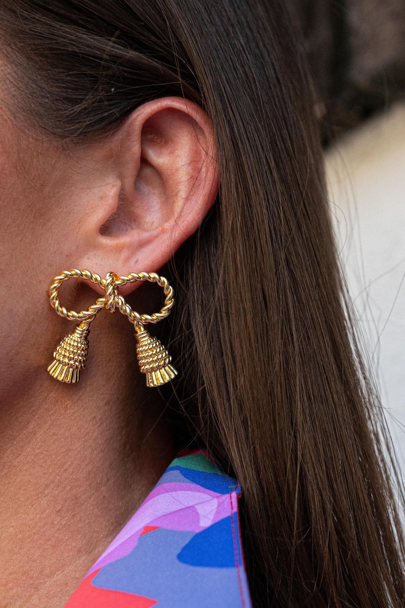 Delaney Tassel Stud Earring - 18k Gold Plated - Bexa Boutique