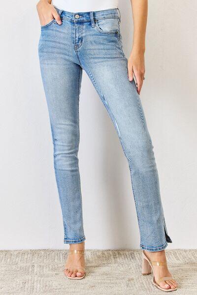 Kancan Full Size Mid Rise Y2K Slit Bootcut Jeans - Medium - Bexa Boutique
