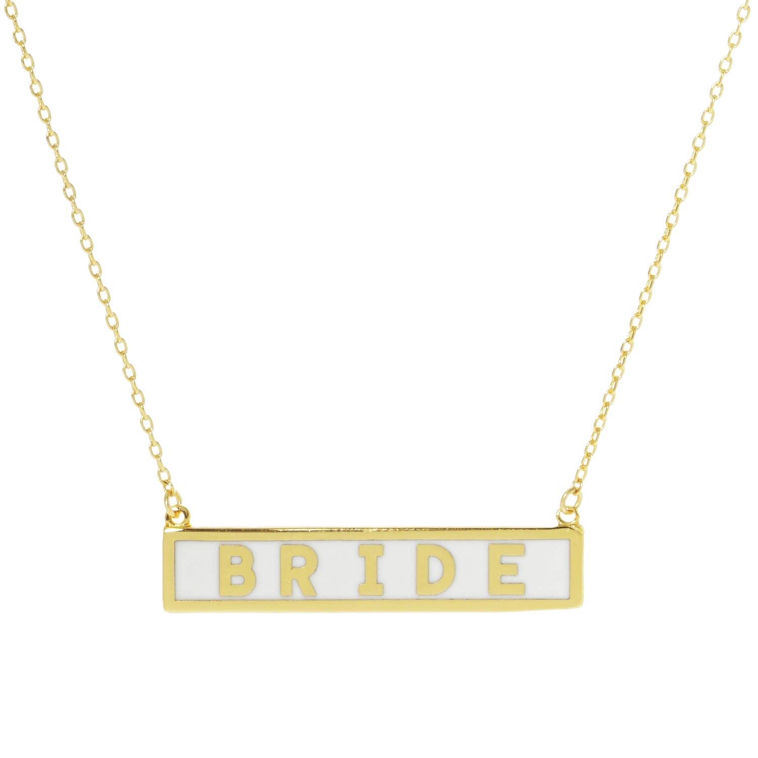 Gold-Dipped BRIDE Pendant Necklace - GWH - Bexa Boutique