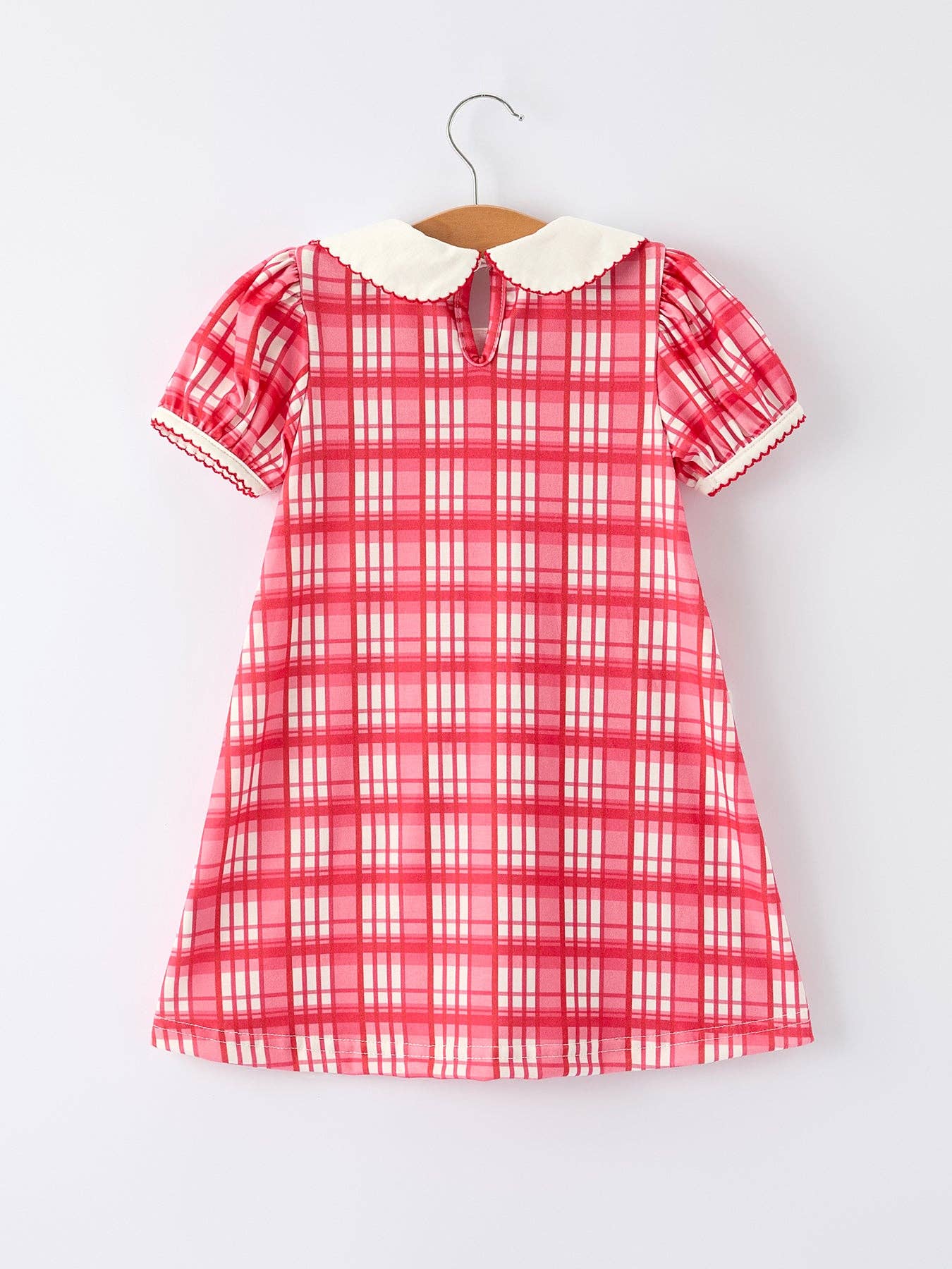Valentine's Day Plaid Pocket Girls Short Sleeves Dress - Bexa Boutique