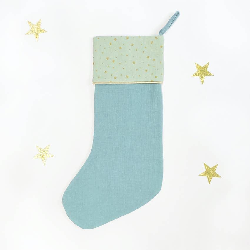 Starry Christmas Stocking Blue - Pretty Crafty Lady Shop