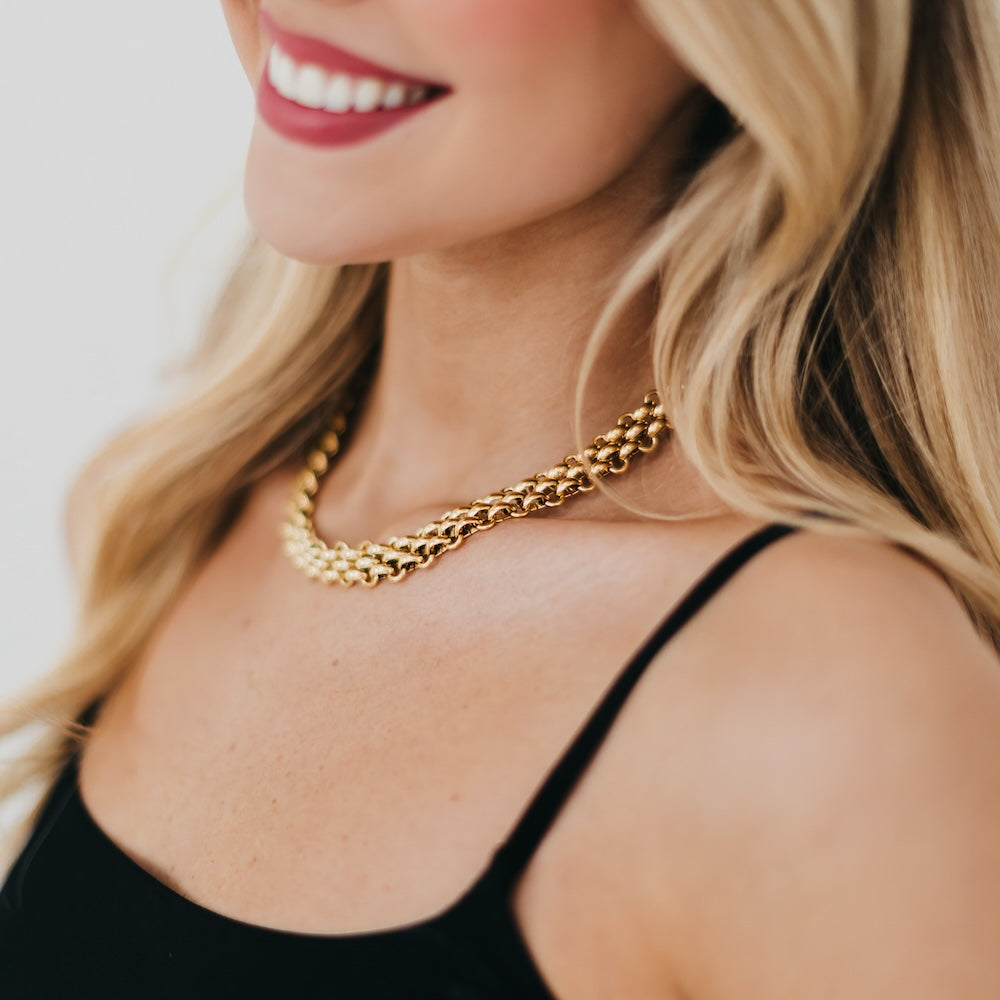 Elise Woven Chain Necklace - WATERPROOF - Bexa Boutique