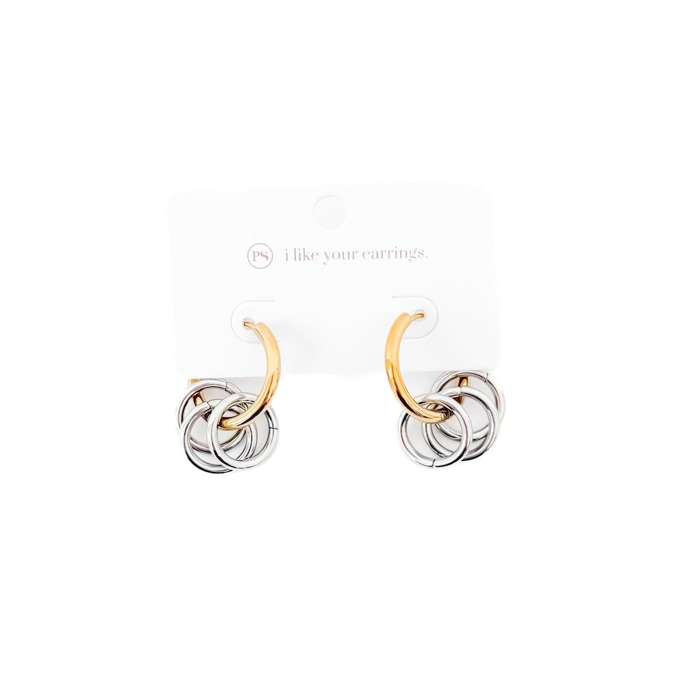 Hollis Two Tone Huggies - Bexa Boutique