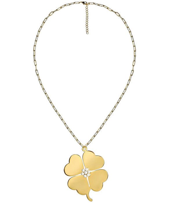 Genlyn Clover Short PaperClip Chain Necklace - 18k Plated - Teggy French - Bexa Boutique