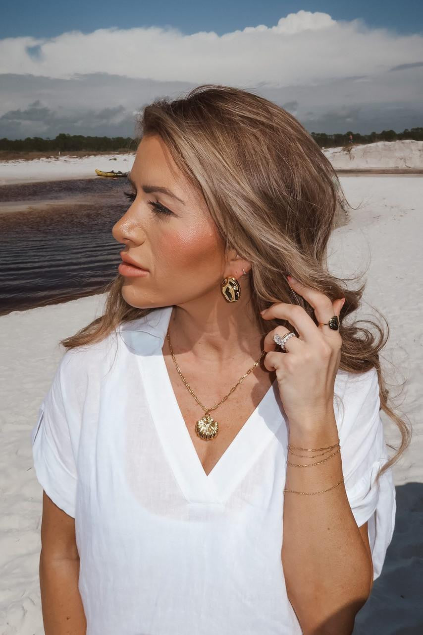 Gold Dune Charm Necklace - 18k Gold Plated - Jess Fay Collection - Bexa Boutique