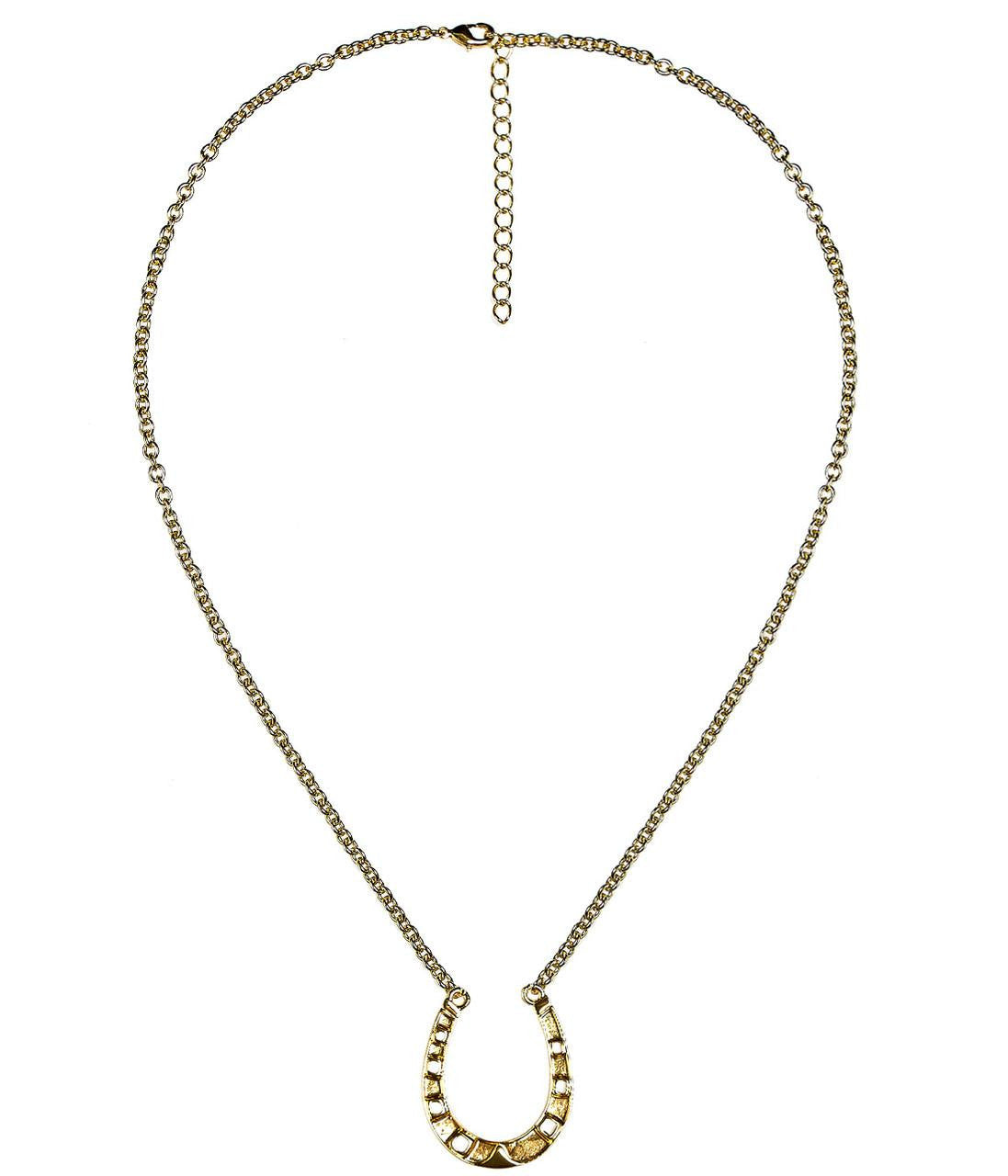 Gold Horseshoe Charm Necklace - 18k Gold Plated - Bexa Boutique