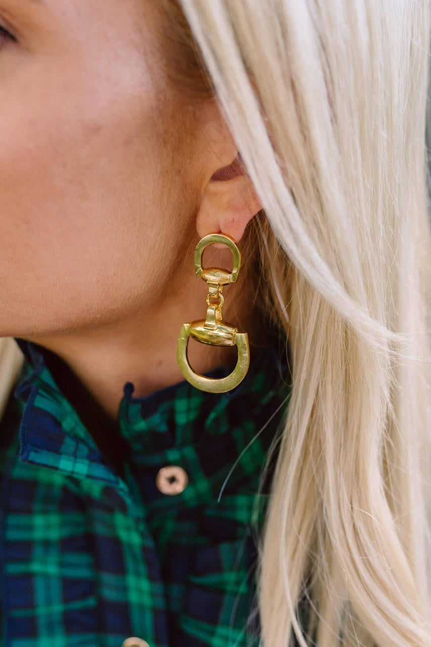 Horsebit - Gold Earrings - Bexa Boutique