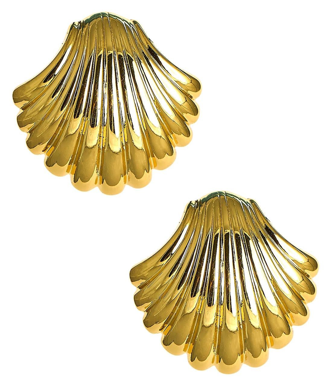 Large Meeghan - Gold Shell Stud - 18k Gold Plated - Meeghan Mullin x Lisi Lerch Collection - Bexa Boutique