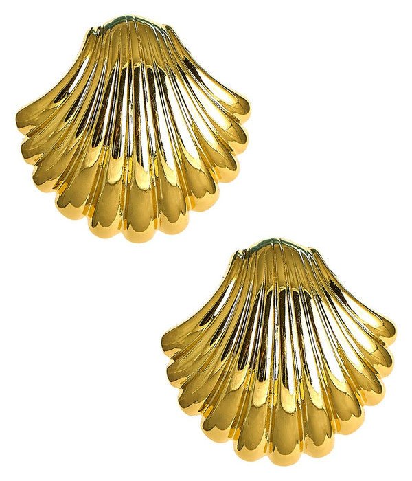 Large Meeghan - Gold Shell Stud - 18k Gold Plated - Meeghan Mullin x Lisi Lerch Collection - Bexa Boutique