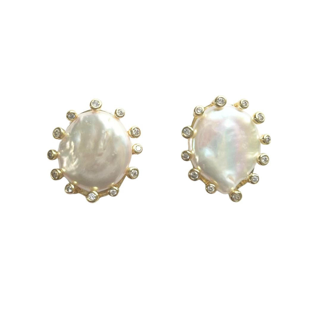 Lexi - Mother of Pearl Stud Earring - Broke Brooke - Bexa Boutique