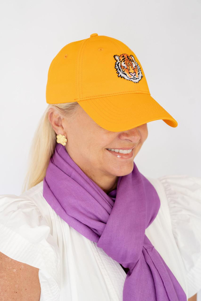 Needlepoint Baseball Hat - Tiger - Black - Bexa Boutique