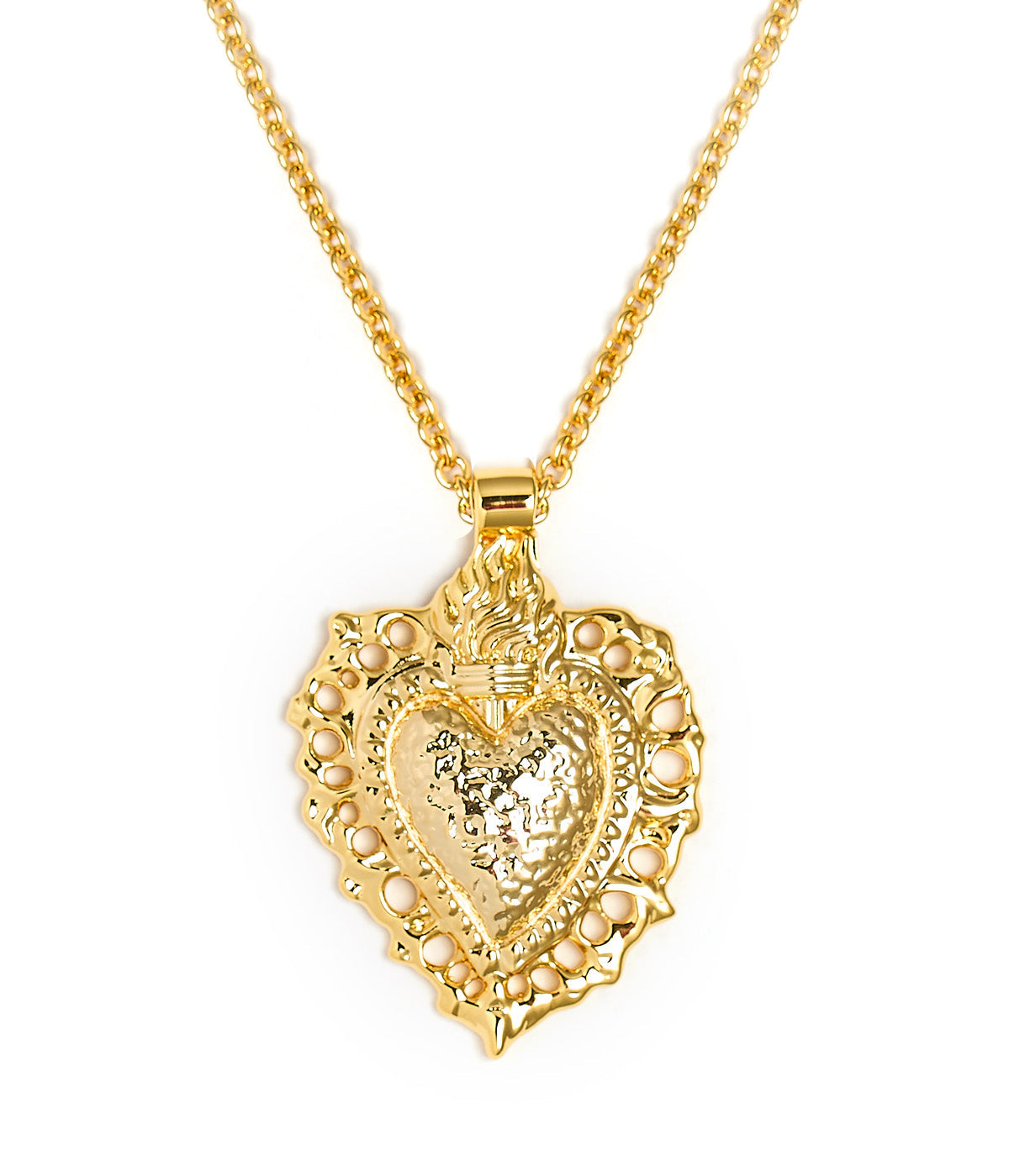 Bleeding Heart Charm Necklace - 18k Plated Necklace - Bexa Boutique