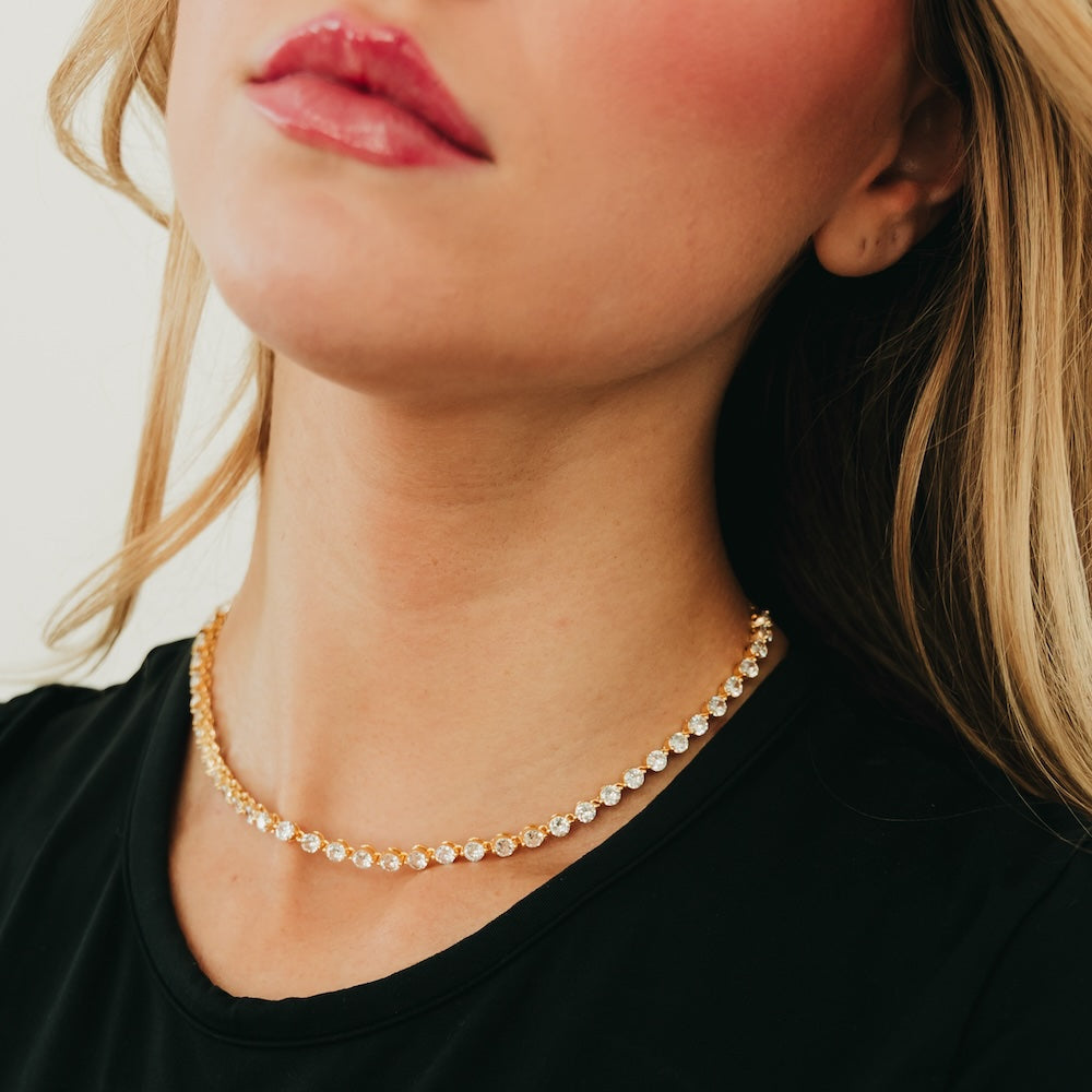 Luxe Line Frosted In Diamonds Choker Necklace - WATERPROOF - Bexa Boutique