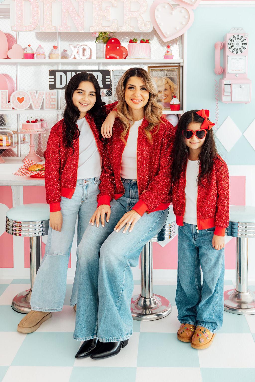 Grown Up Red Sequin Jacket - Bexa Boutique