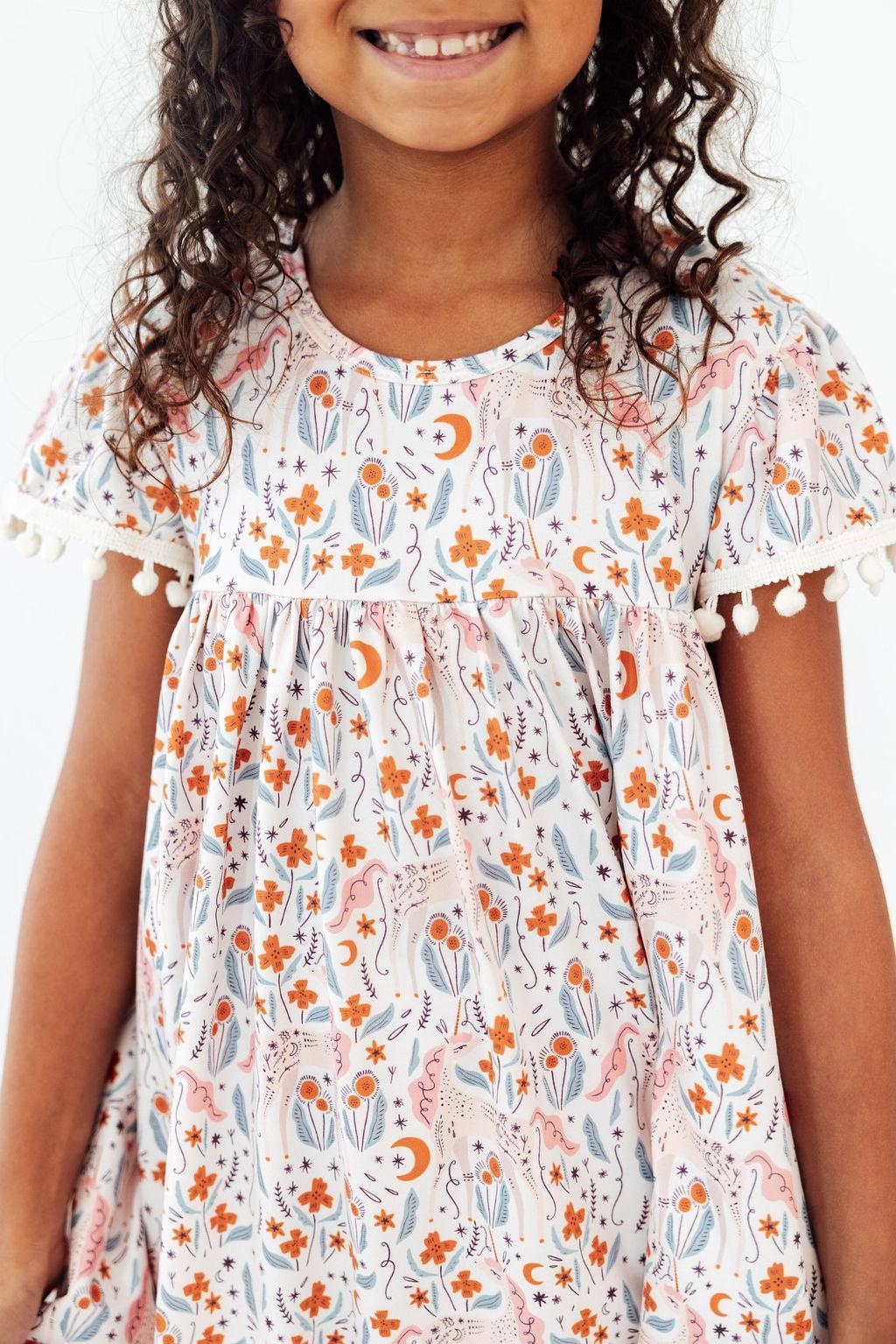 Unicorn Soiree Pom Pom Dress - Bexa Boutique