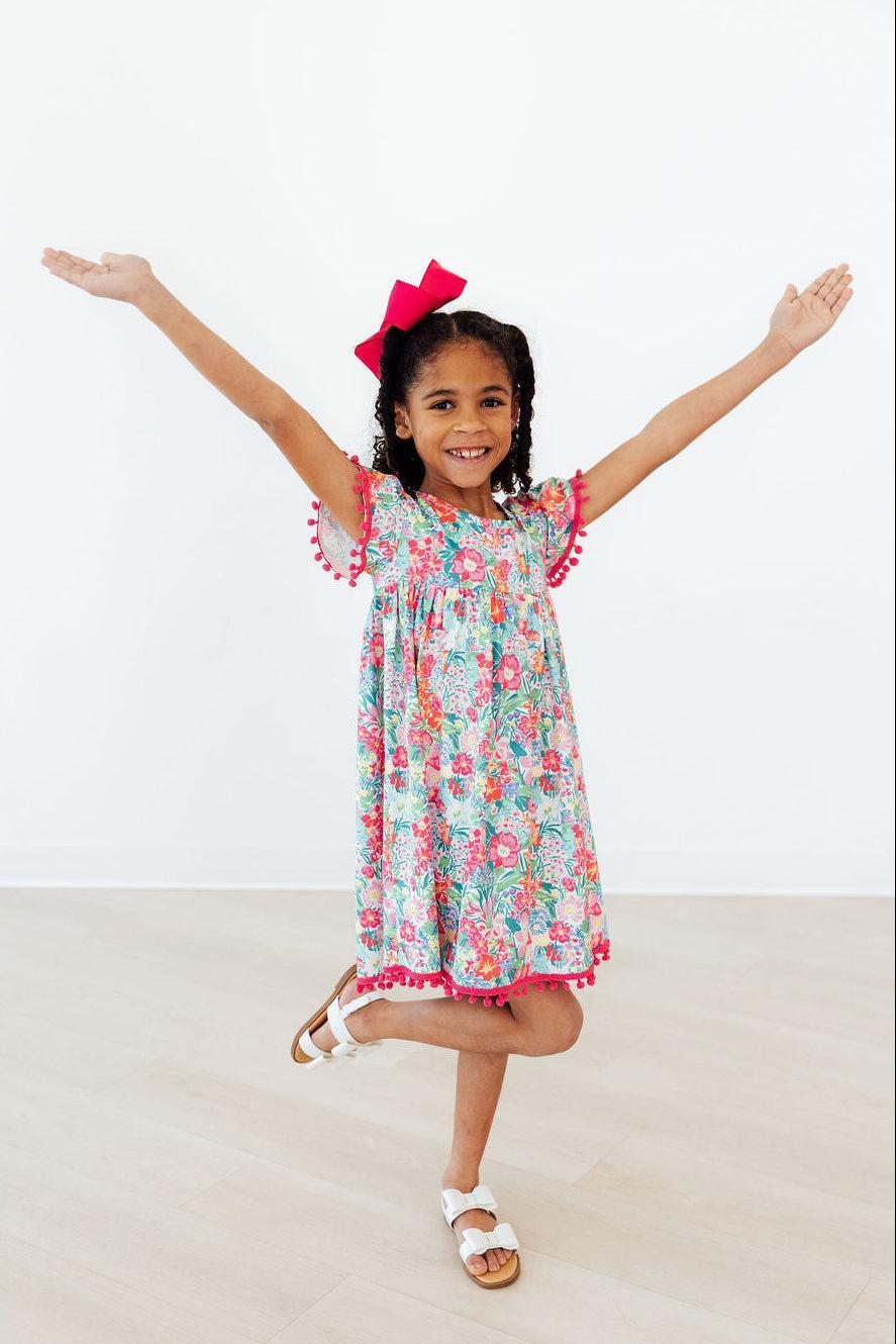 Preppy Petals Pom Pom Dress - Bexa Boutique