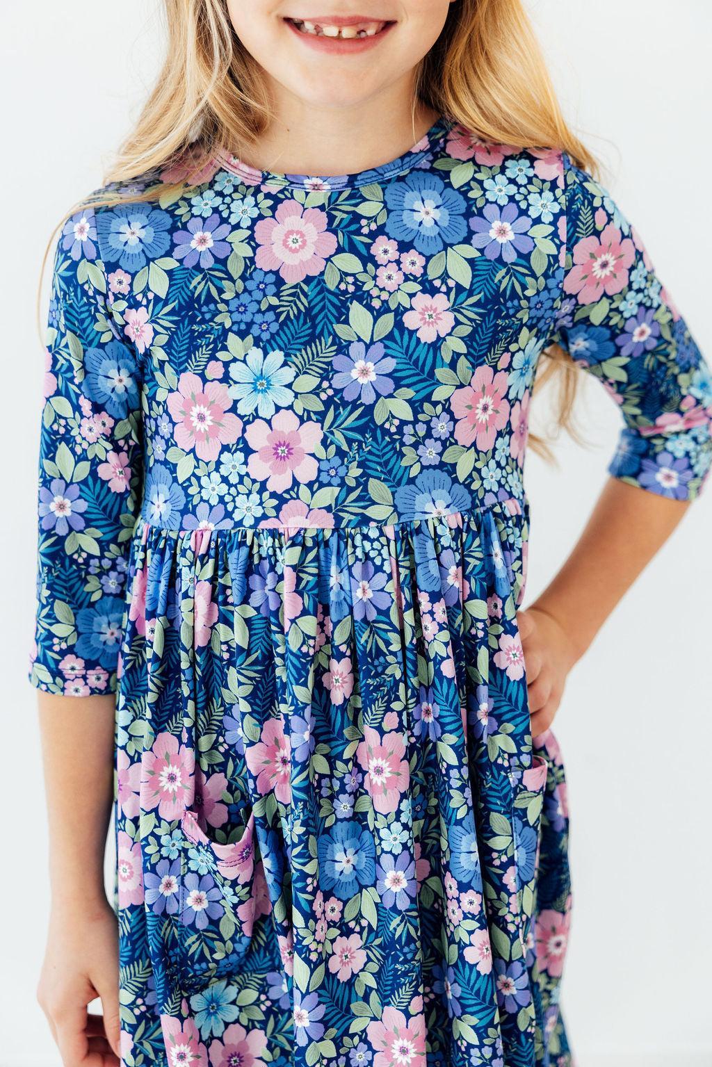 Whimsy 3/4 Sleeve Pocket Twirl Dress - Bexa Boutique