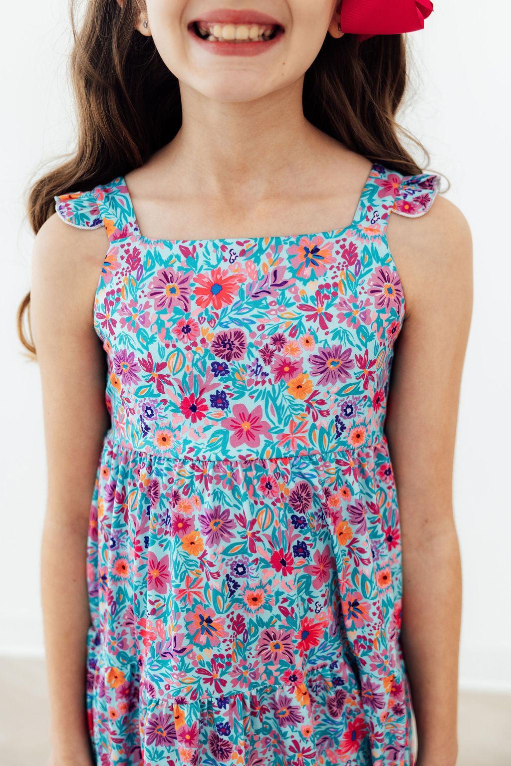 Tropical Garden Ruffle Maxi Dress - Bexa Boutique
