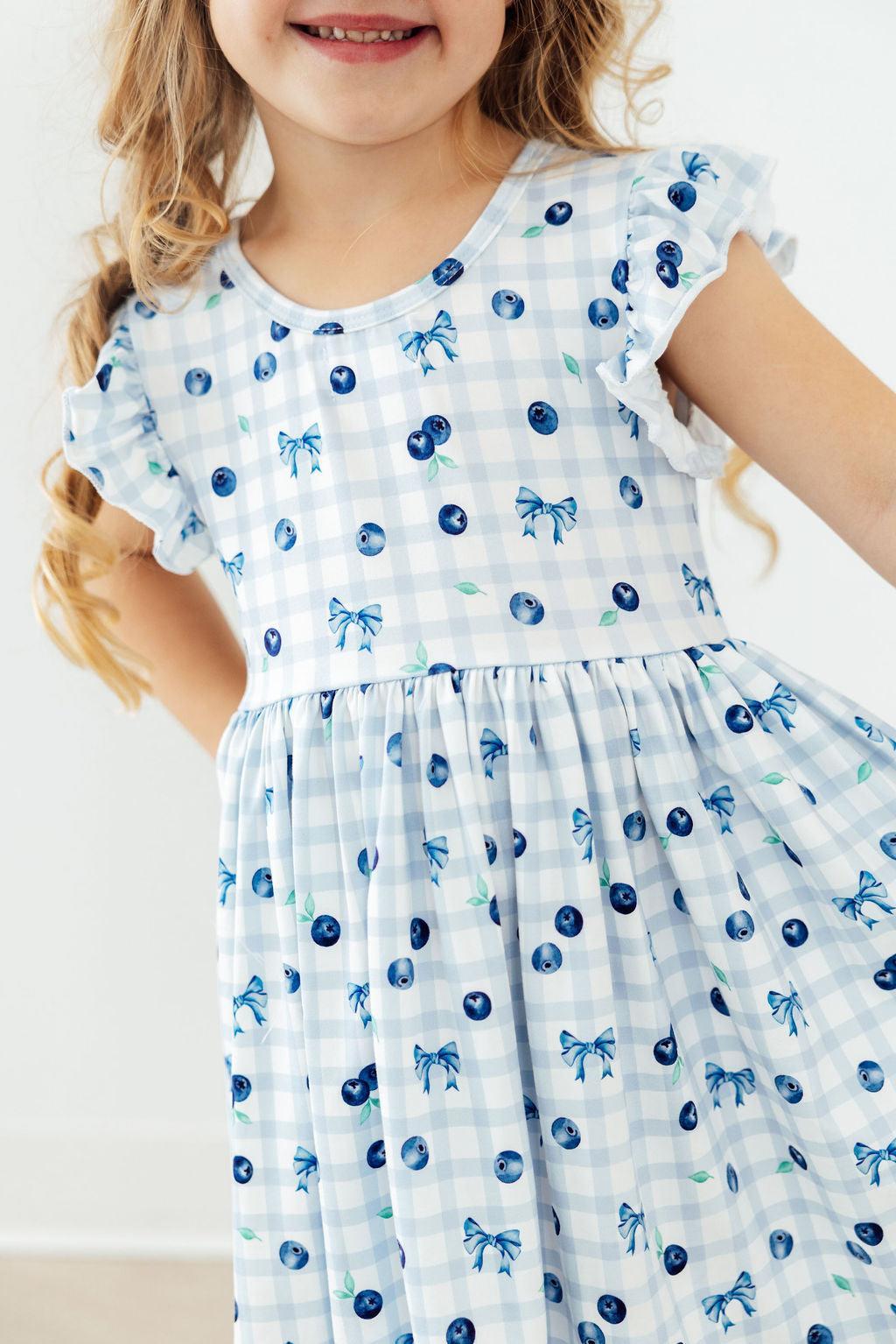 Berry Cute Flutter Sleeve Twirl Dress - Bexa Boutique