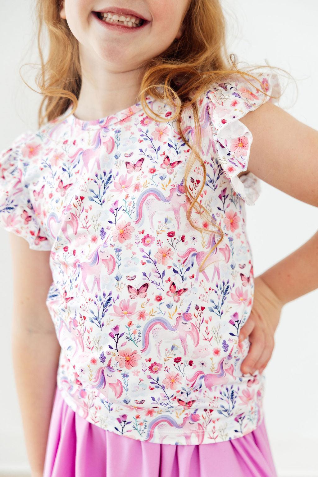 Whimsical Woods S/S Ruffle Tee - Bexa Boutique