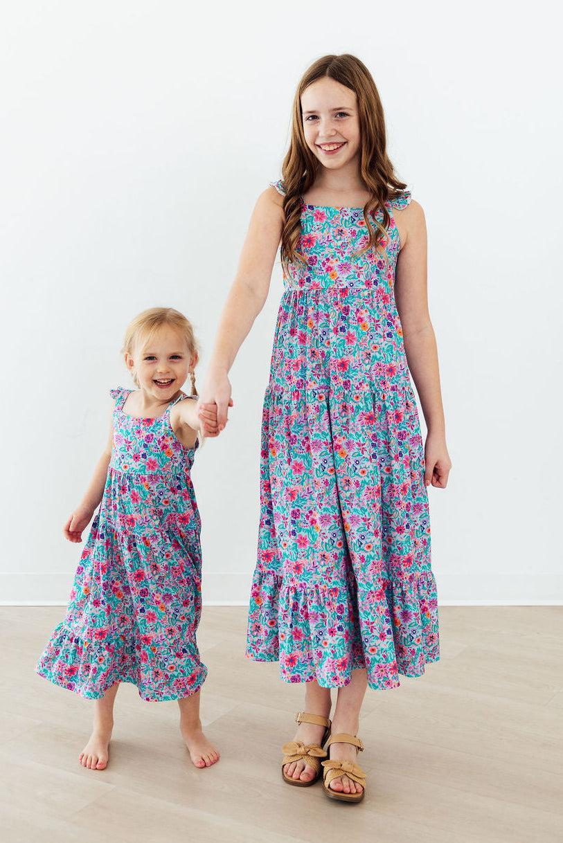Tropical Garden Ruffle Maxi Dress - Bexa Boutique