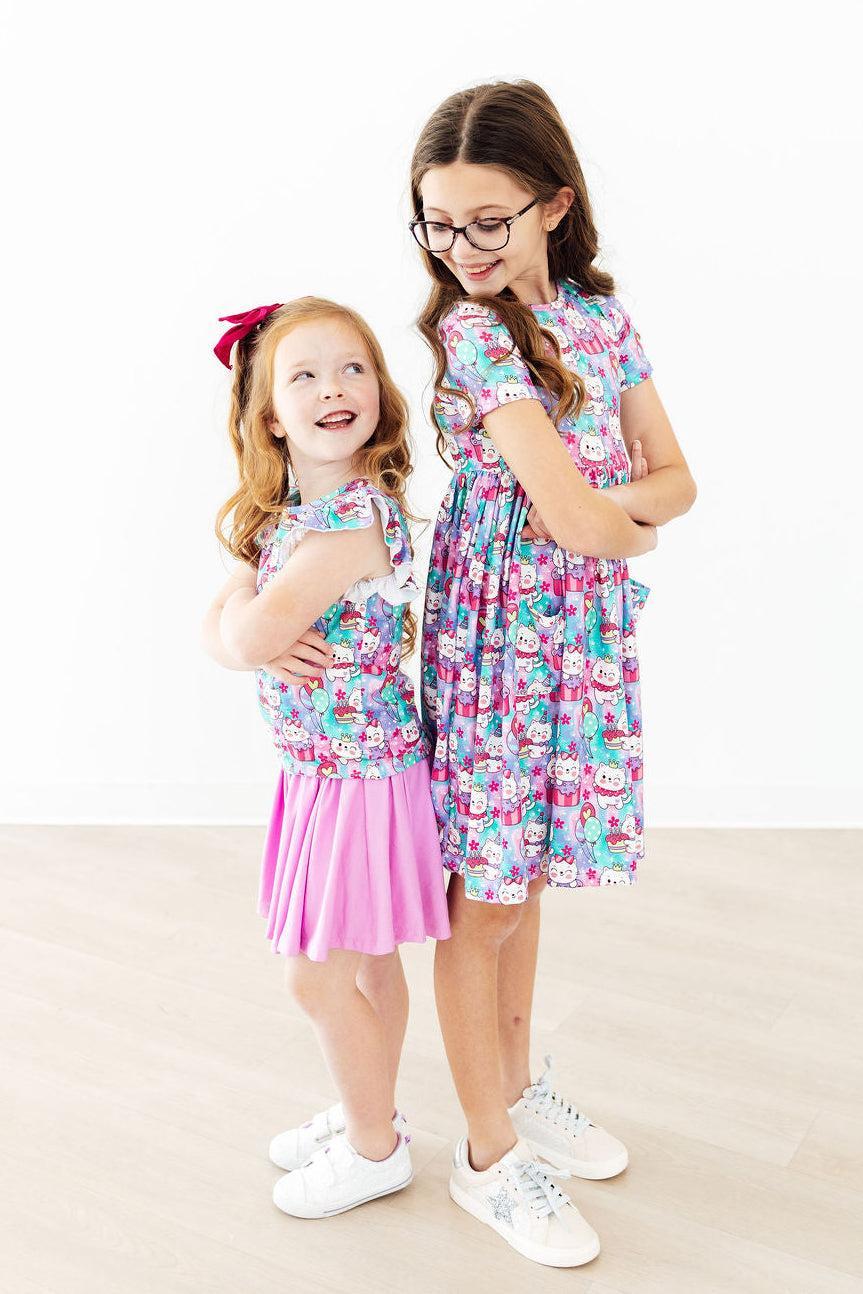 Time to Purr-ty S/S Pocket Twirl Dress - Bexa Boutique