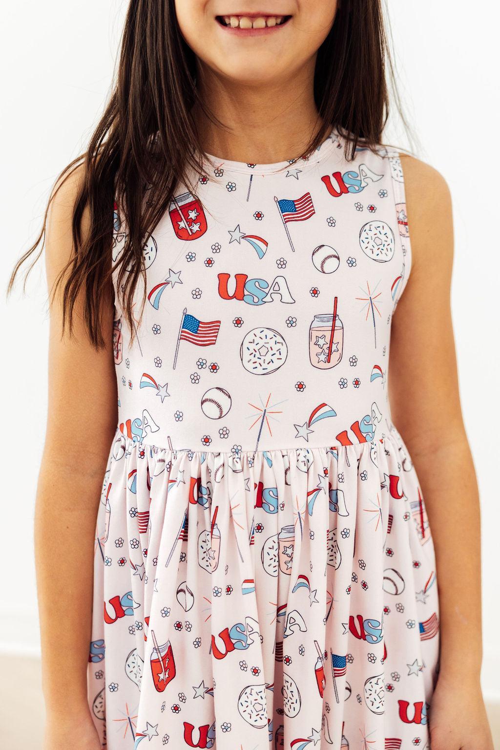 Born in the USA Tank Twirl Dress - Bexa Boutique