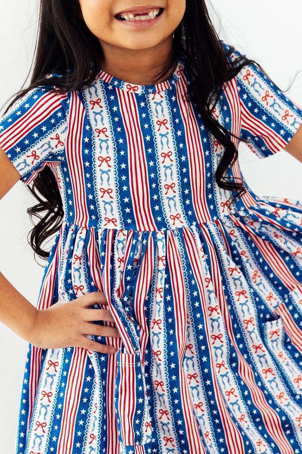 All-American Girl S/S Pocket Twirl Dress - Bexa Boutique