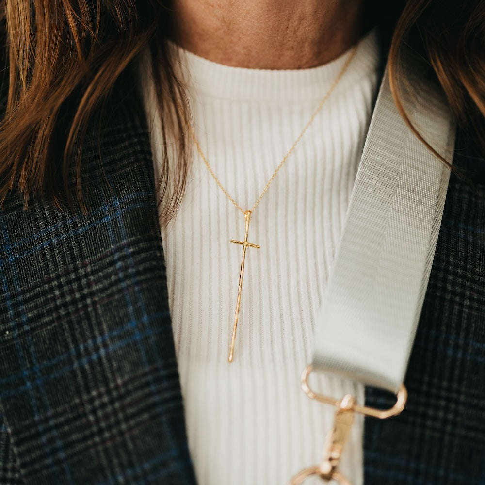 Modern Cross Necklace - WATERPROOF - Gold - Bexa Boutique