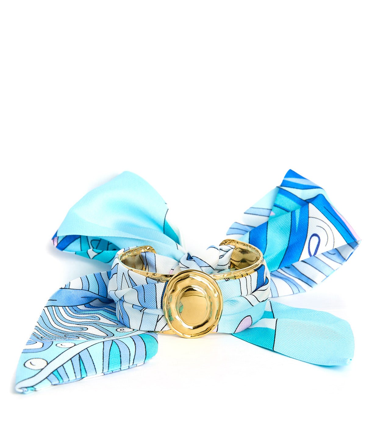Narrow Gold Scarf Cuff - Penelope - Brown - Bexa Boutique