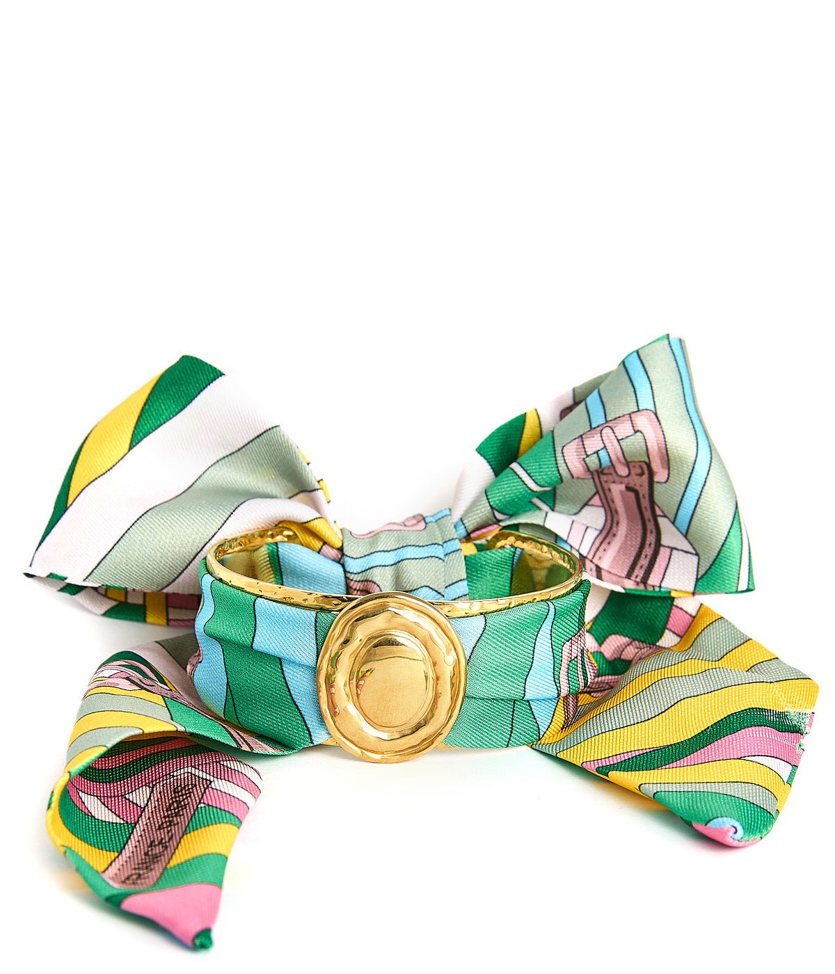 Narrow Gold Scarf Cuff - Penelope - Brown - Bexa Boutique