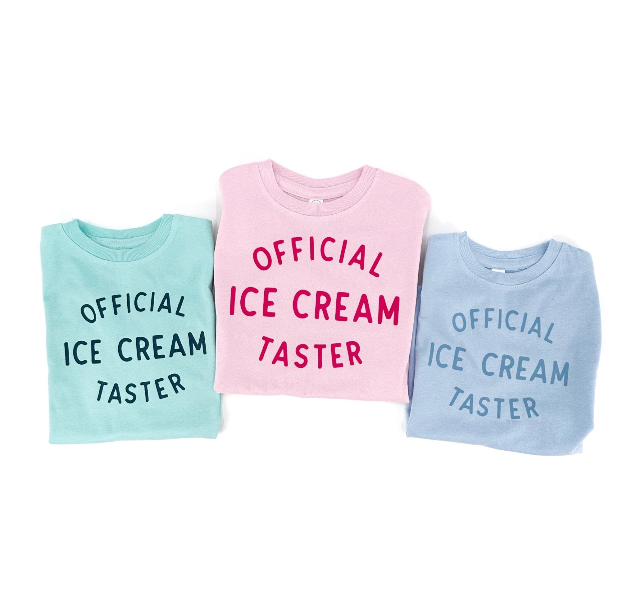 Official Ice Cream Taster Kids Graphic Tee, Cotton Summer T-Shirt - Pink - Bexa Boutique
