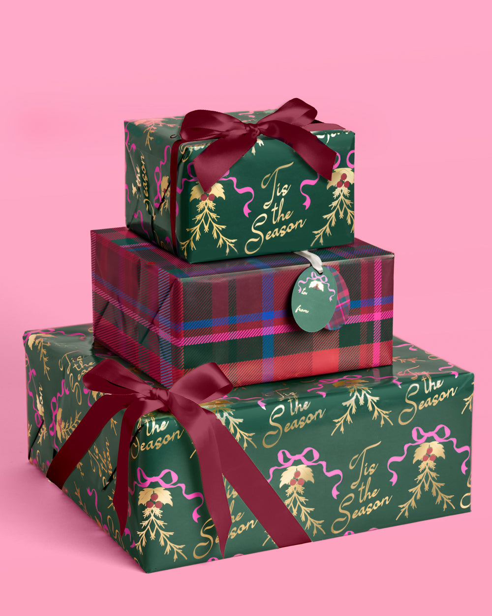 Tis the Season Wrapping Paper - 12 sheets + 16 tags - Bexa Boutique